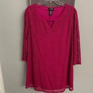 Catherines Fuchsia Lace Tunic